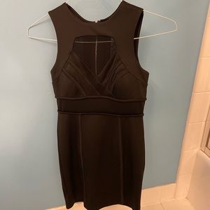 Black Bodycon Dress with Mesh